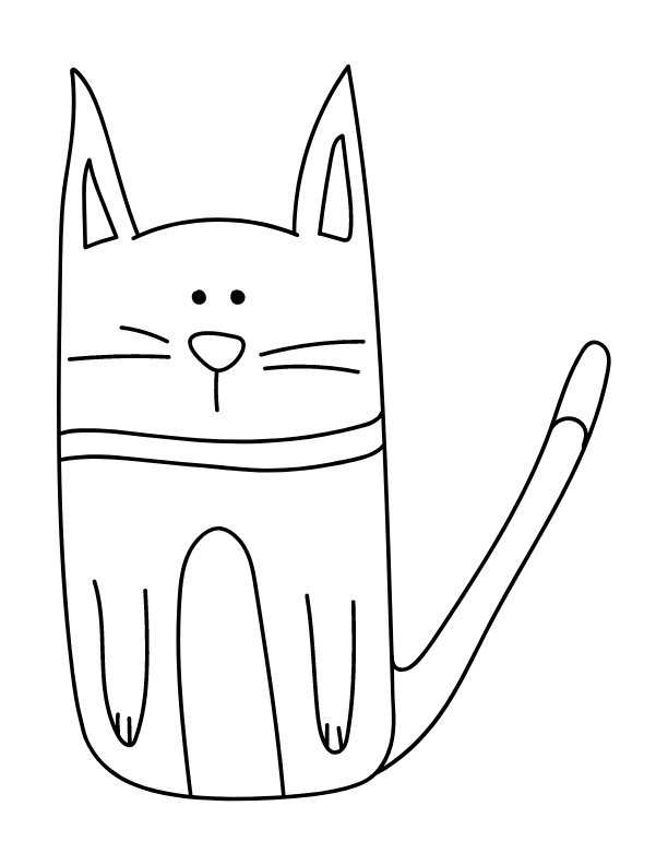 Standing cute cat coloring