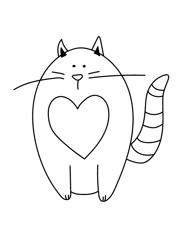Fat love cat coloring