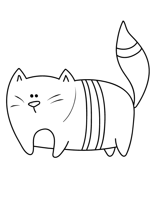 Standing fat cat coloring