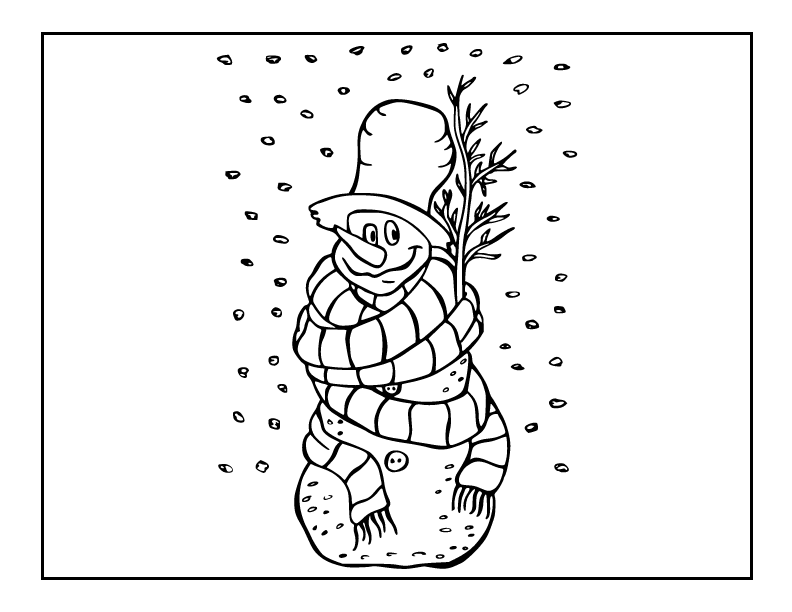 Christmas Snowman Coloring