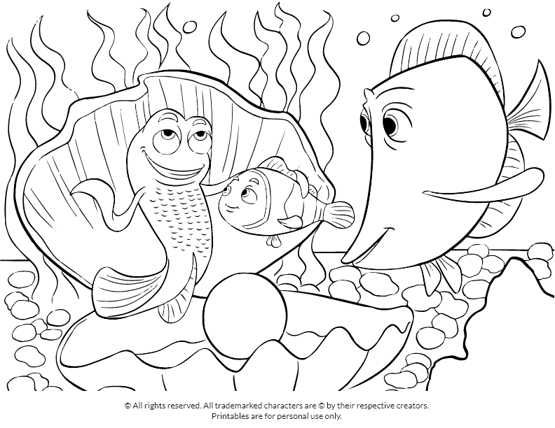 Dory Nemo and Gurgle Coloring