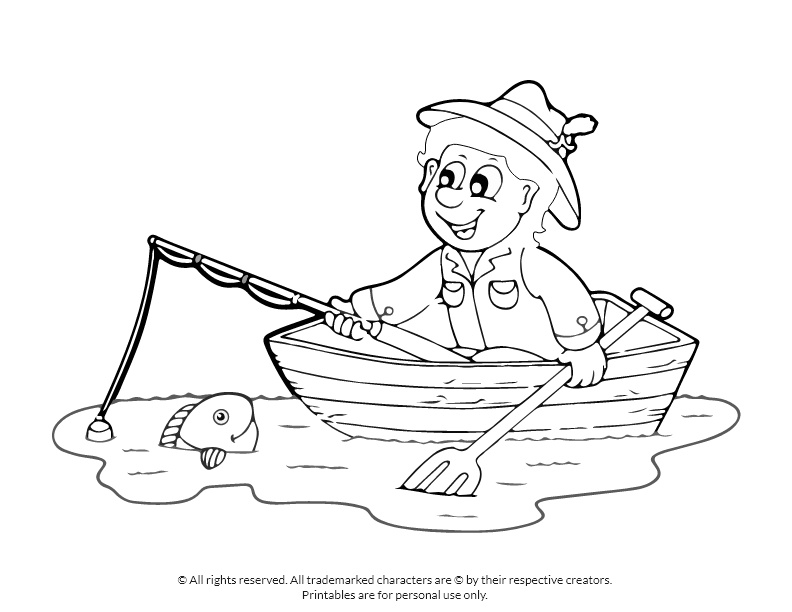 Happy Fishing Coloring