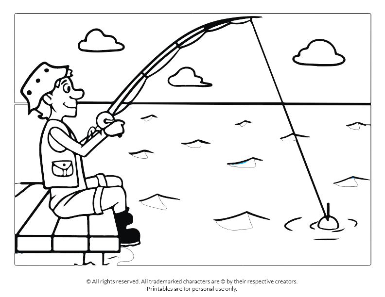 A man fishing happily