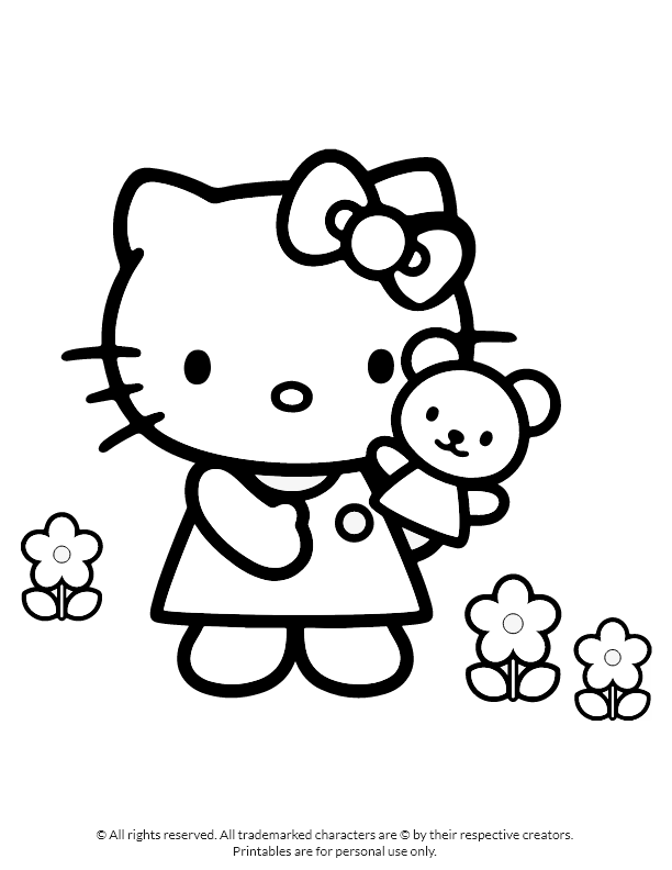 Hello Kitty with Toy and Flowers