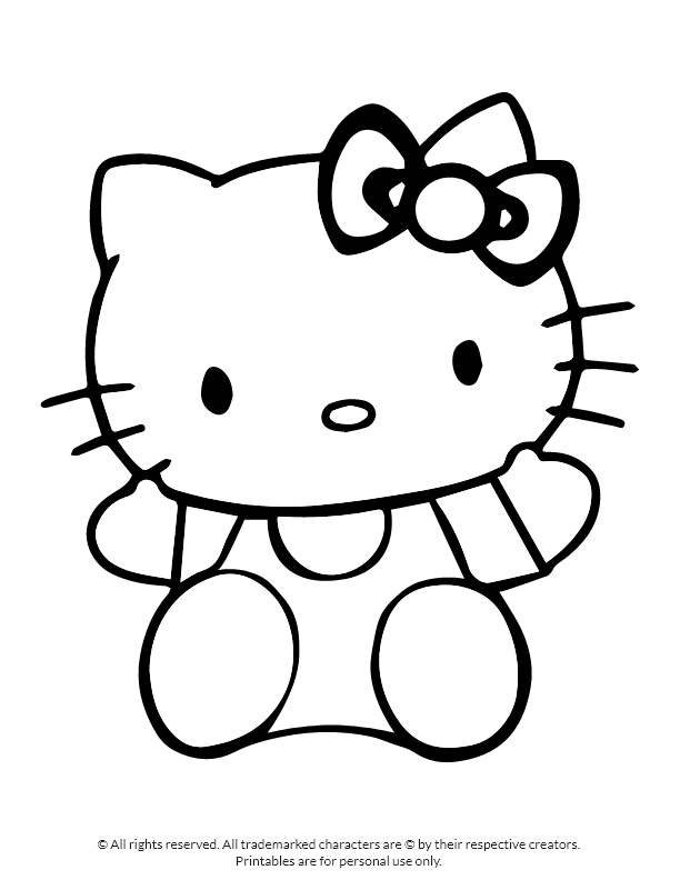 Cute and Simple Hello Kitty Coloring