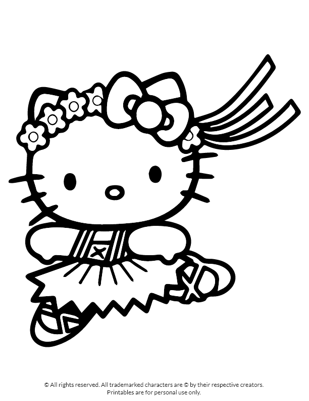 Hello Kitty Flowers on head and Dancing