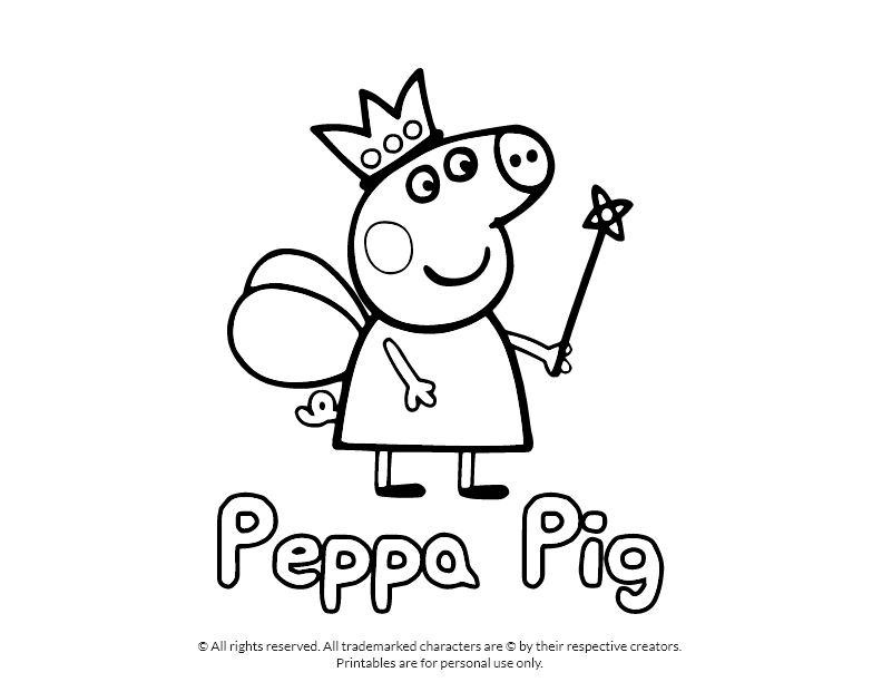 Peppa Pig Fairy Coloring With Title