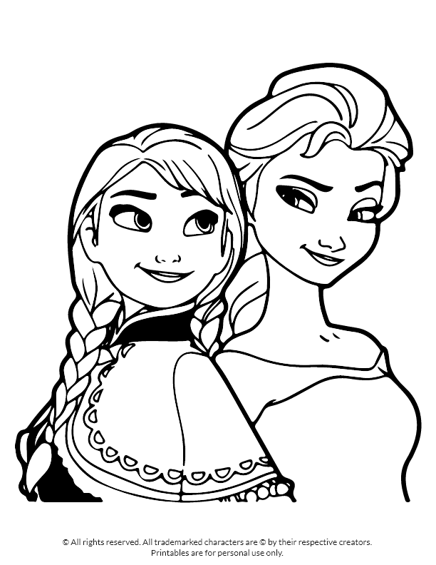 Elsa and Anna Coloring