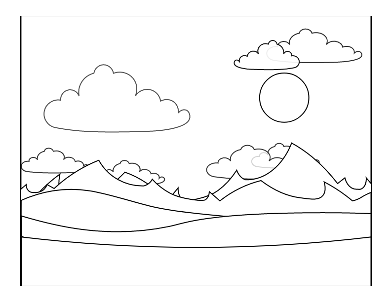 Mountains with clouds